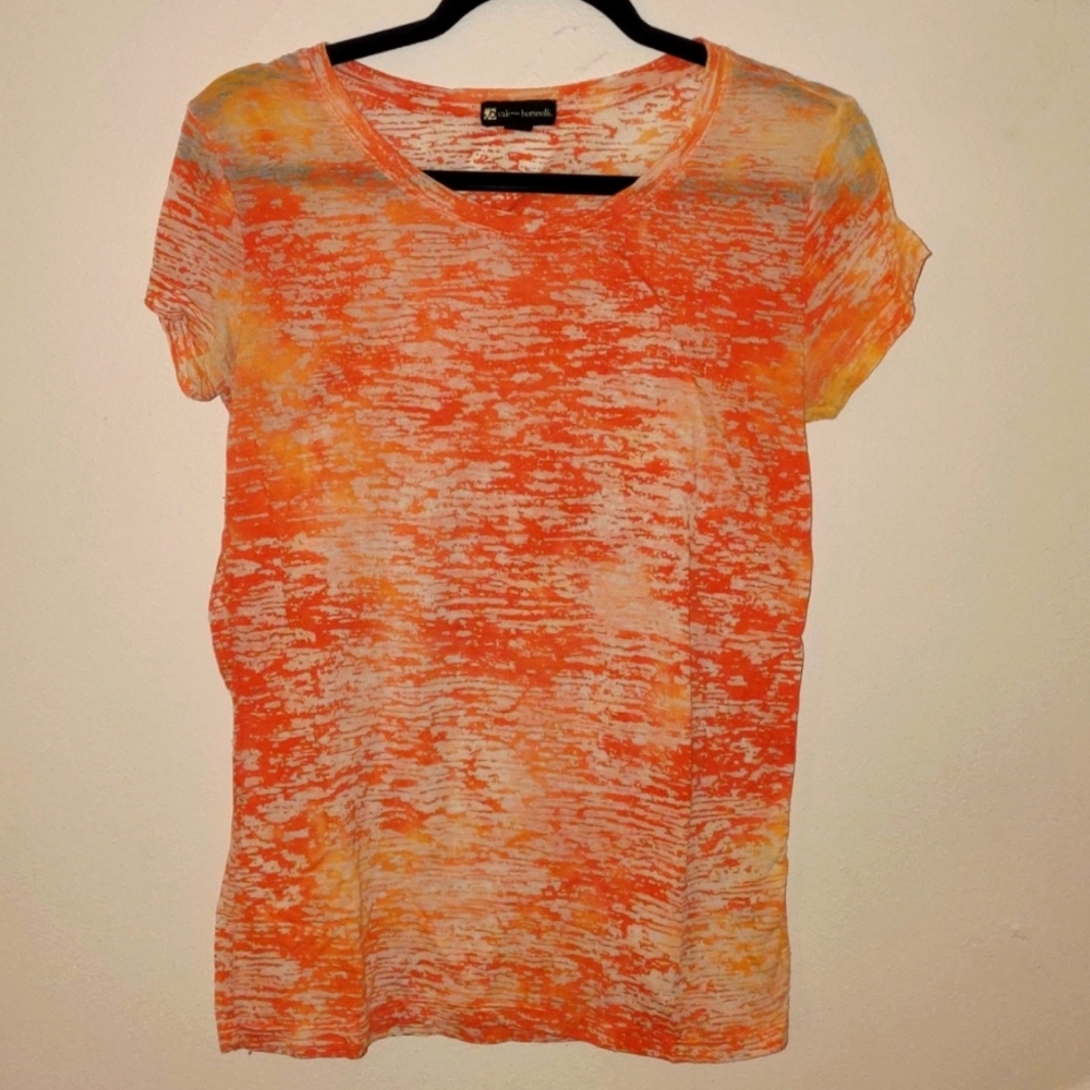 Valerie Bertinelli Partially Sheer Tee, size L